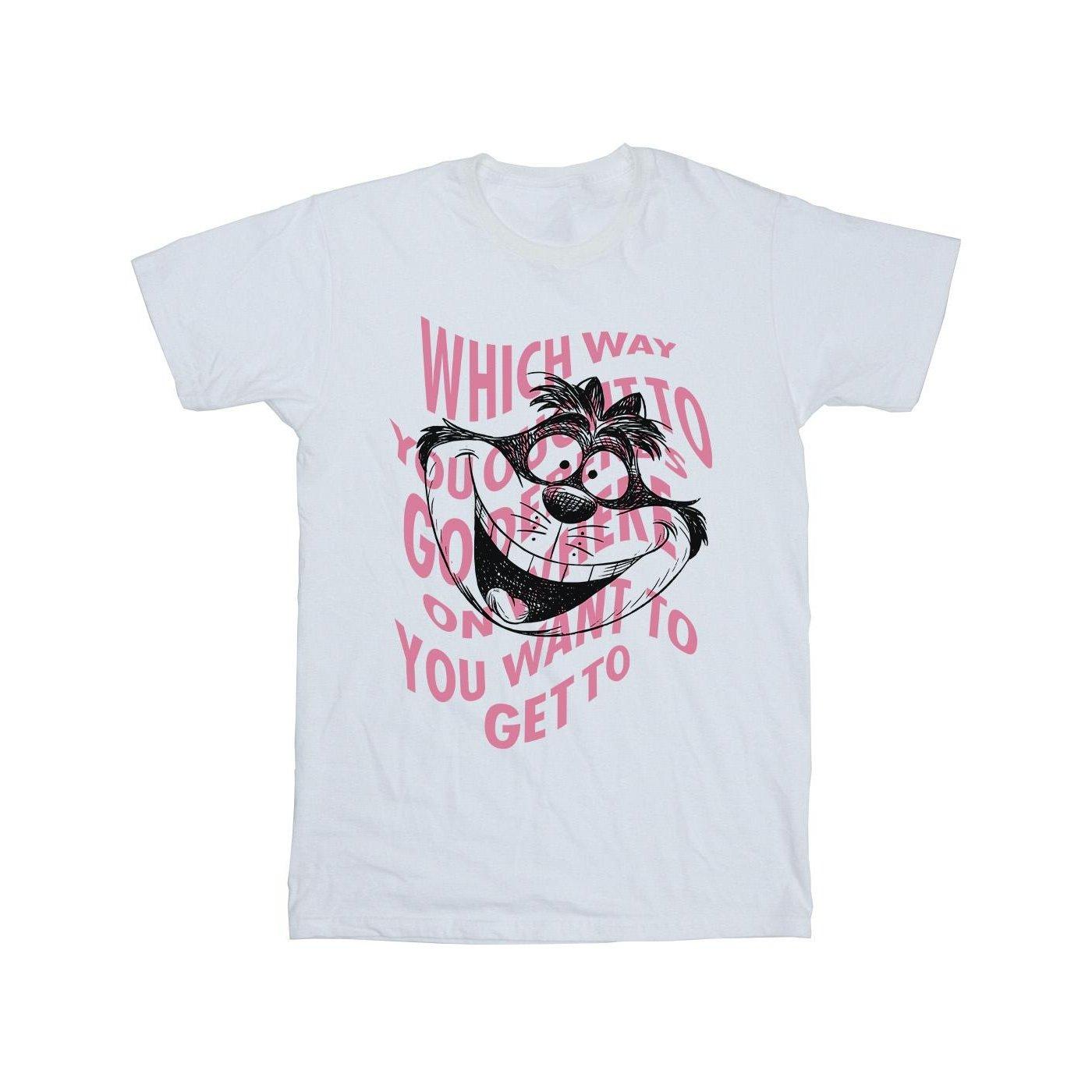 Image of Alice In Wonderland Chesire Cat Tshirt Herren Weiss S