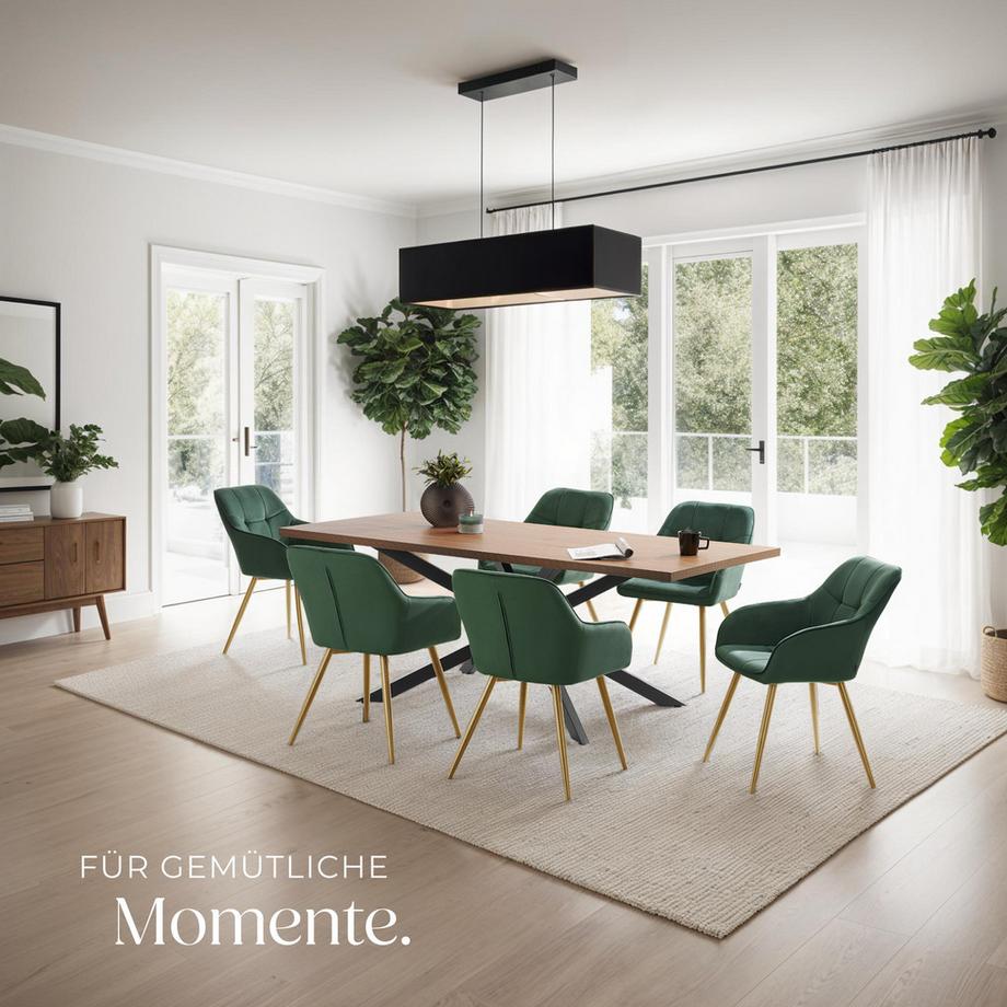 Tectake Sedia da pranzo Marilyn Imbottita, effetto velluto, trapuntata  