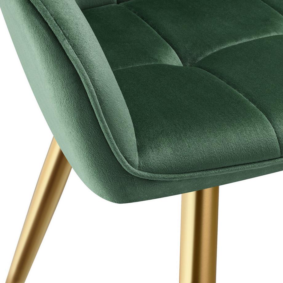 Tectake Sedia da pranzo Marilyn Imbottita, effetto velluto, trapuntata  