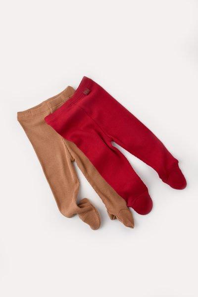 BabyCosy Organic  Pantalon à pied, 2 Pack 