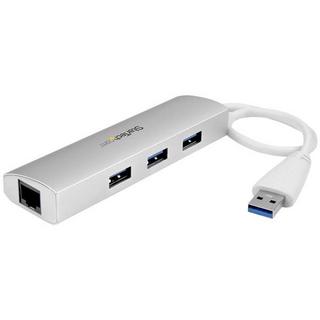 STARTECH  3PT PORTABLE USB 3.0 HUB + GBE 