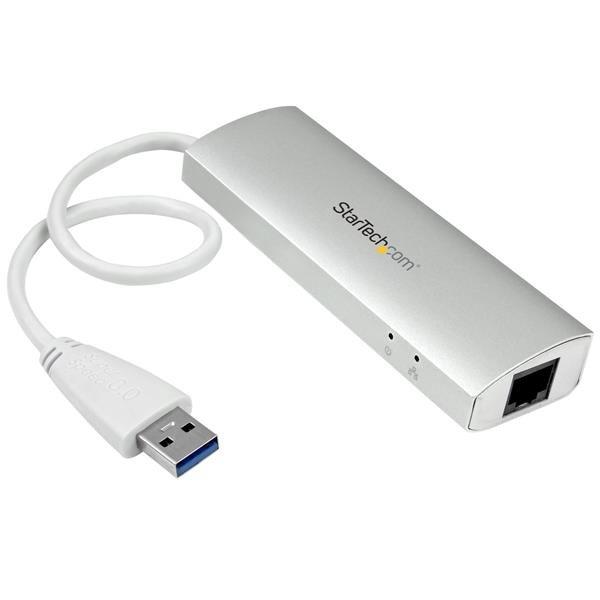 STARTECH  3PT PORTABLE USB 3.0 HUB + GBE 