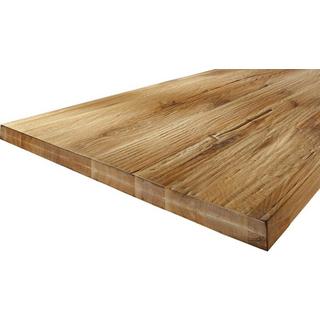 mutoni Tavolo 160x85 cm - acacia naturale - acciaio nero - con bordo albero  