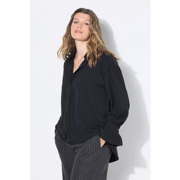 Camicia dal taglio oversize in crêpe con plissé sui polsini