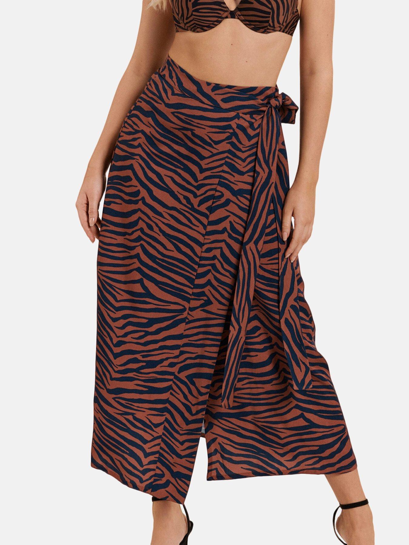 Image of Sommerlicher Wickelrock Lima Damen Braun XL