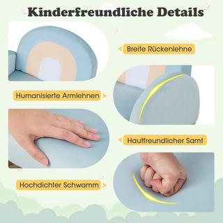 Northio  Kleinkinder Schaukelstuhl Kinder Polster-Rocker mit massivem Gummibaumrahmen 50 x 46 x 45 cm Blau 