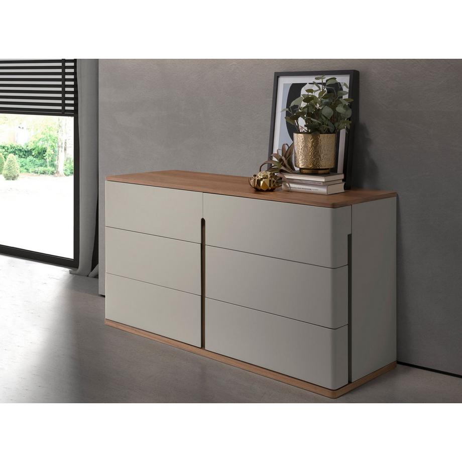 ANGEL CERDA Commode en bois gris et noyer  