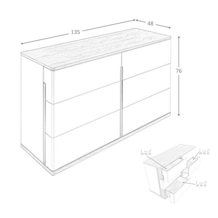 ANGEL CERDA Commode en bois gris et noyer  