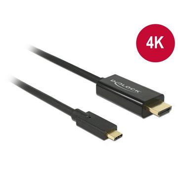 DeLOCK 85260 câble vidéo et adaptateur 3 m USB Type-C HDMI Noir