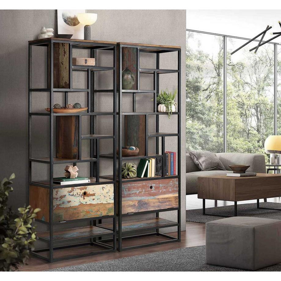 mutoni Standregal Xela Holz recycelt multicolor 80x212  