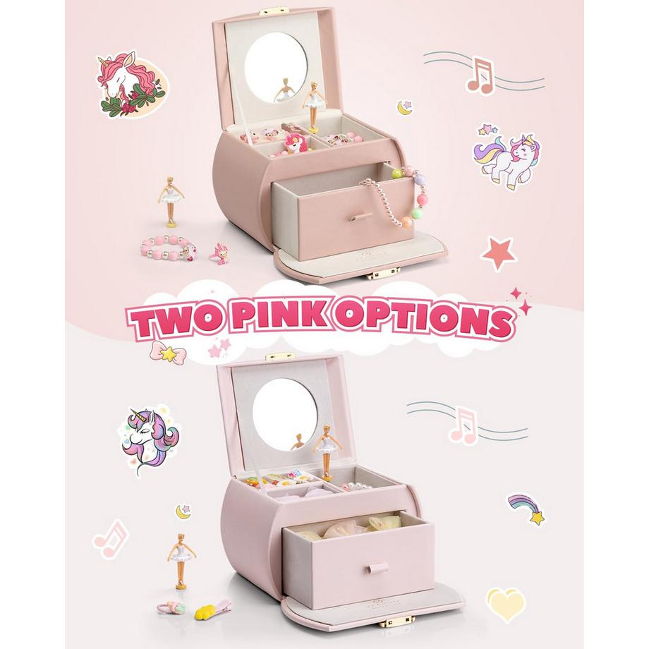 Only-bags.store  Spieluhr Ballerina-Schmuckkästchen, Abschließbares Schmuckkästchen 