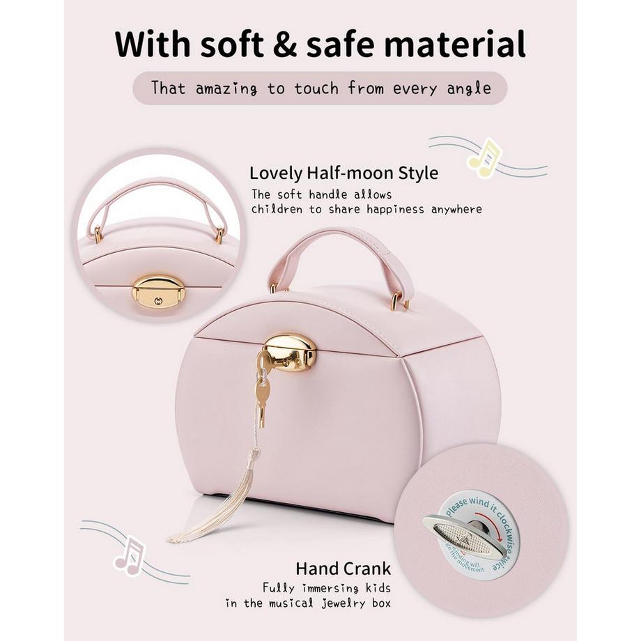 Only-bags.store  Spieluhr Ballerina-Schmuckkästchen, Abschließbares Schmuckkästchen 