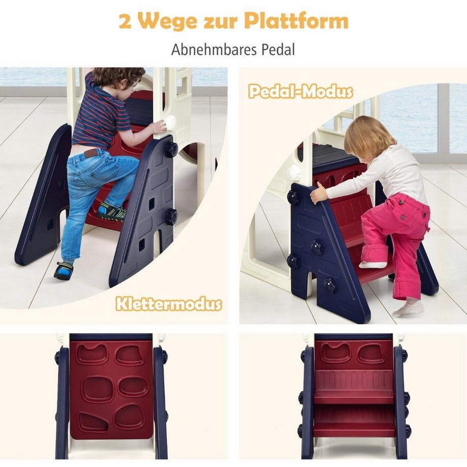 Northio  Scivolo per bambini parco giochi per bambini da giardino scivolo per bambini con scala canestro da basket blu 