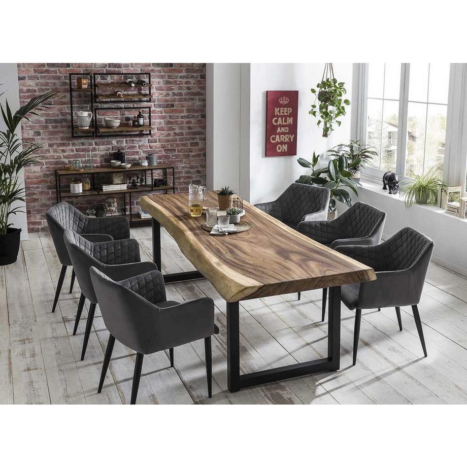 mutoni Esstisch Massivholz Suarholz Stahl 250x90  