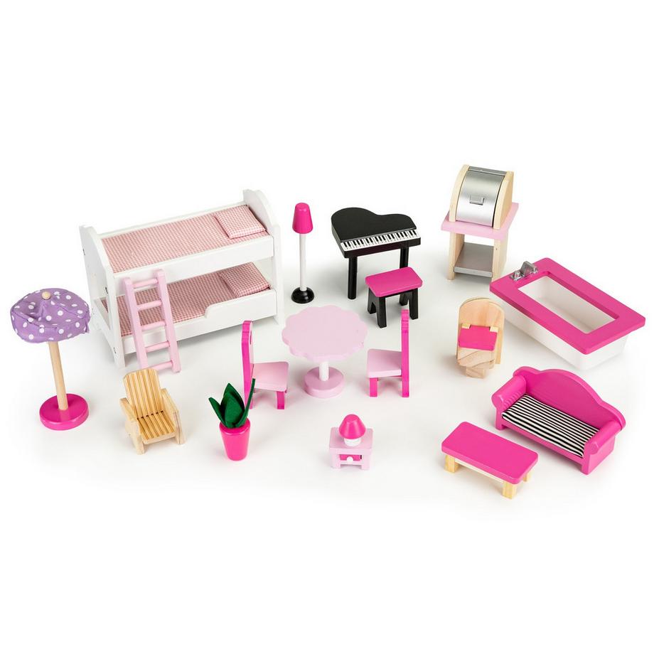 Northio  Maison de poupée en bois avec ascenseur xxl et toboggan ECOTOYS 