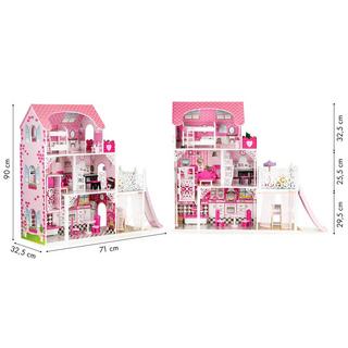 Northio  Maison de poupée en bois avec ascenseur xxl et toboggan ECOTOYS 