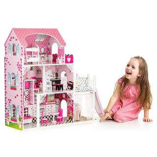 Northio  Maison de poupée en bois avec ascenseur xxl et toboggan ECOTOYS 