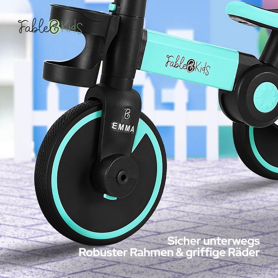 FableKids  Triciclo 7in1 per Bambini per L'apprendimento della Bicicletta 