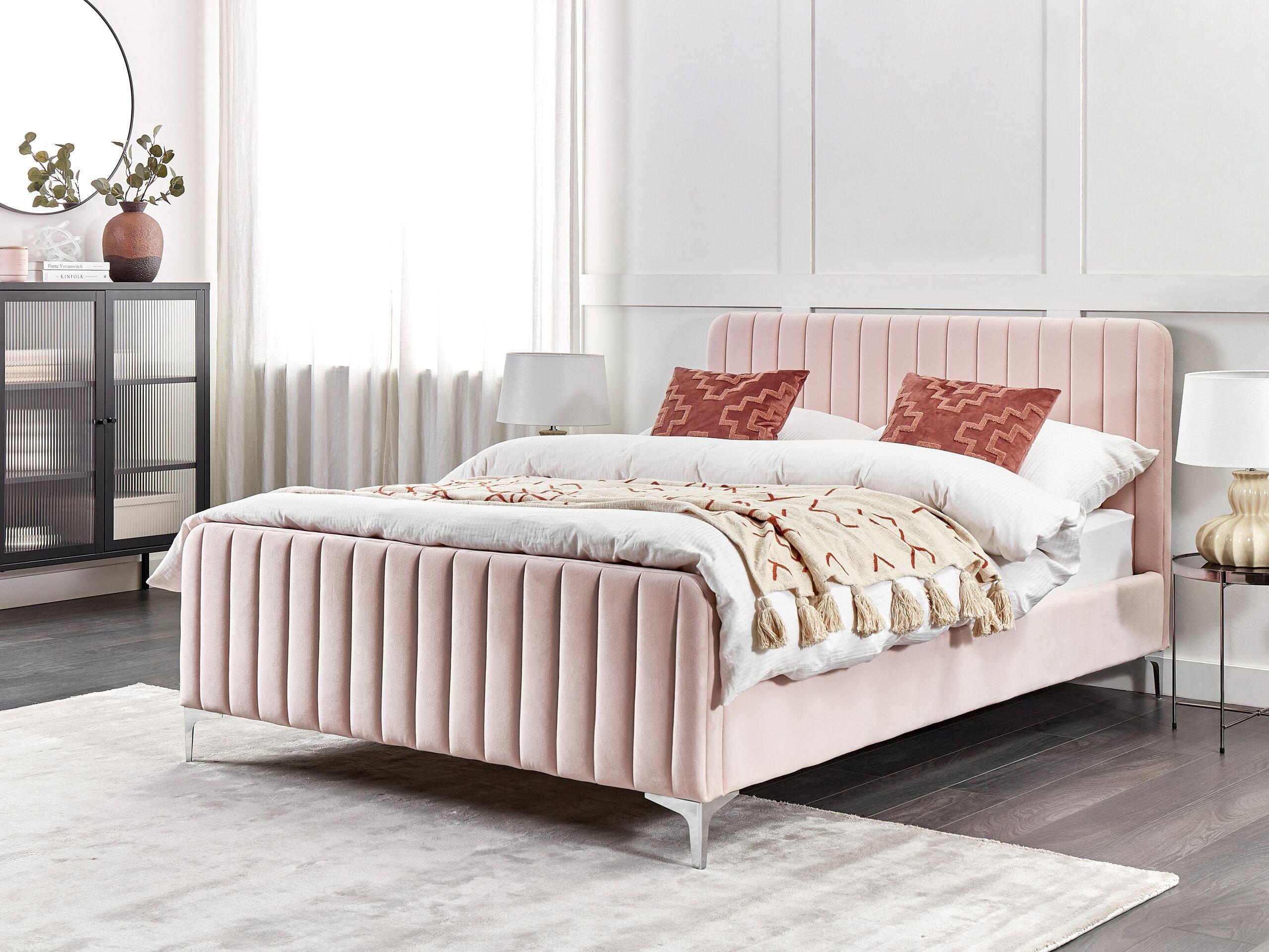 Beliani Bett mit Lattenrost aus Samtstoff Modern LUNAN  