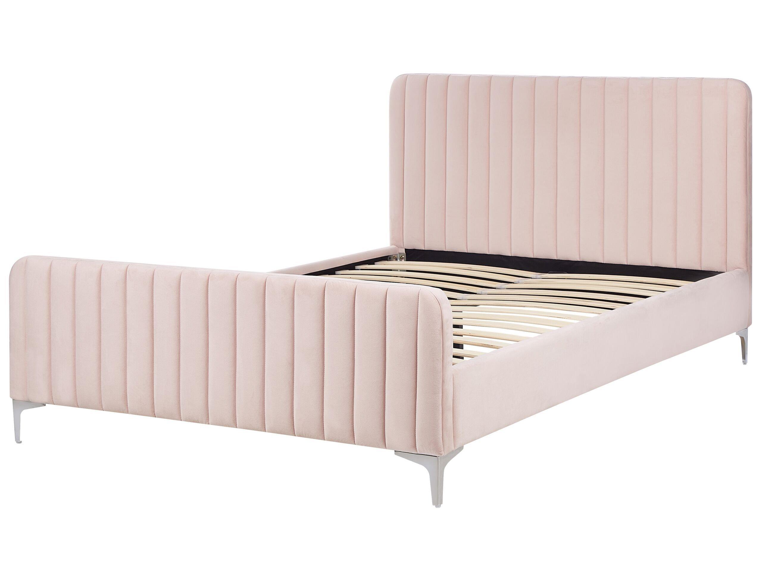 Beliani Bett mit Lattenrost aus Samtstoff Modern LUNAN  