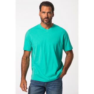 JP1880  T-shirts, collection Basic, lot de 2. Col en V et manches courtes vert caraïbes clair 