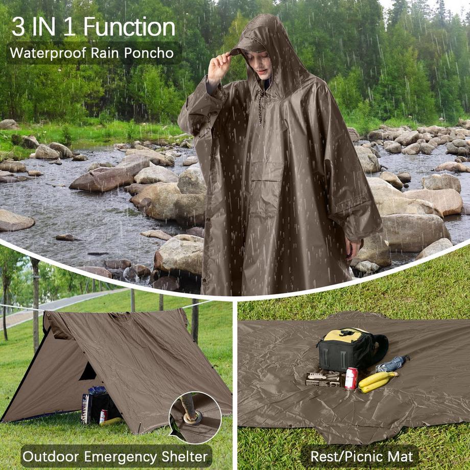 Alopini  Regencape Regenmantel Regenjacke Wasserdicht Wandern Radfahren Outdoor 3in1 Mehrzweck 
