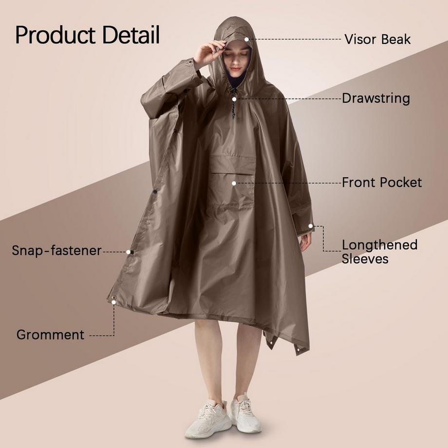 Alopini  Regencape Regenmantel Regenjacke Wasserdicht Wandern Radfahren Outdoor 3in1 Mehrzweck 