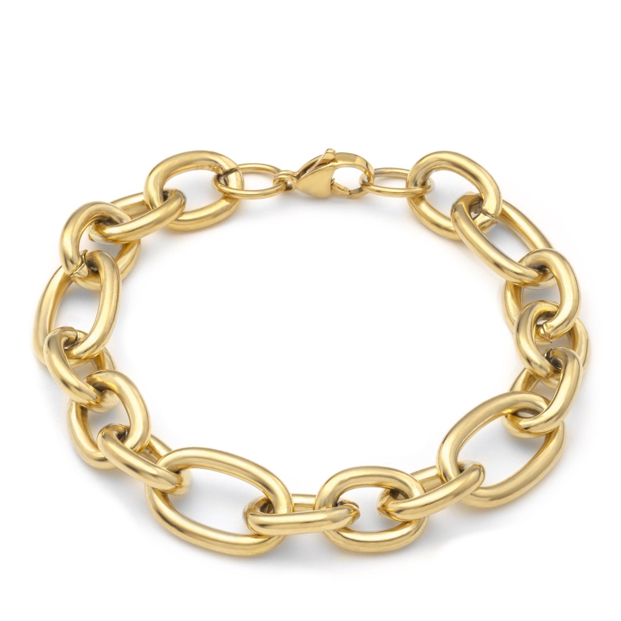 Image of Gliederarmband Silberfarben Poliert Damen Gold ONE SIZE