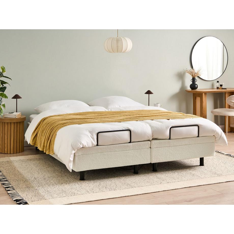 Beliani Letto regolabile senza testiera en Bouclé Moderno DUKE  