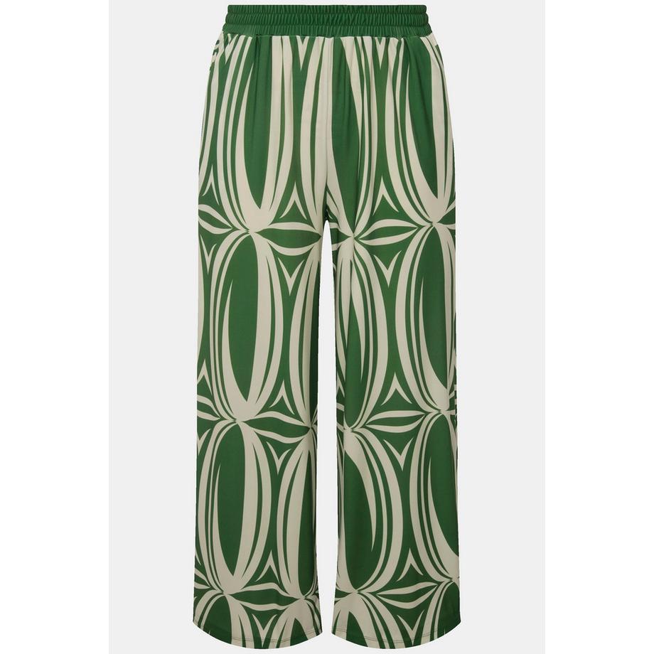 Ulla Popken Jupe-culotte Jersey Imprimé Graphique Jambe Large Taille Élastique  