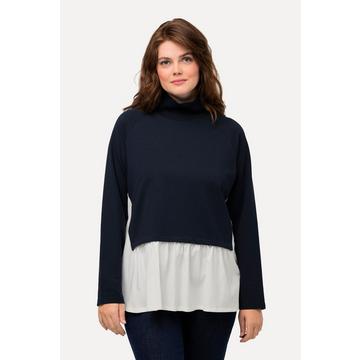 Sweat-shirt en coton bio à col montant et manches longues, effet superposé