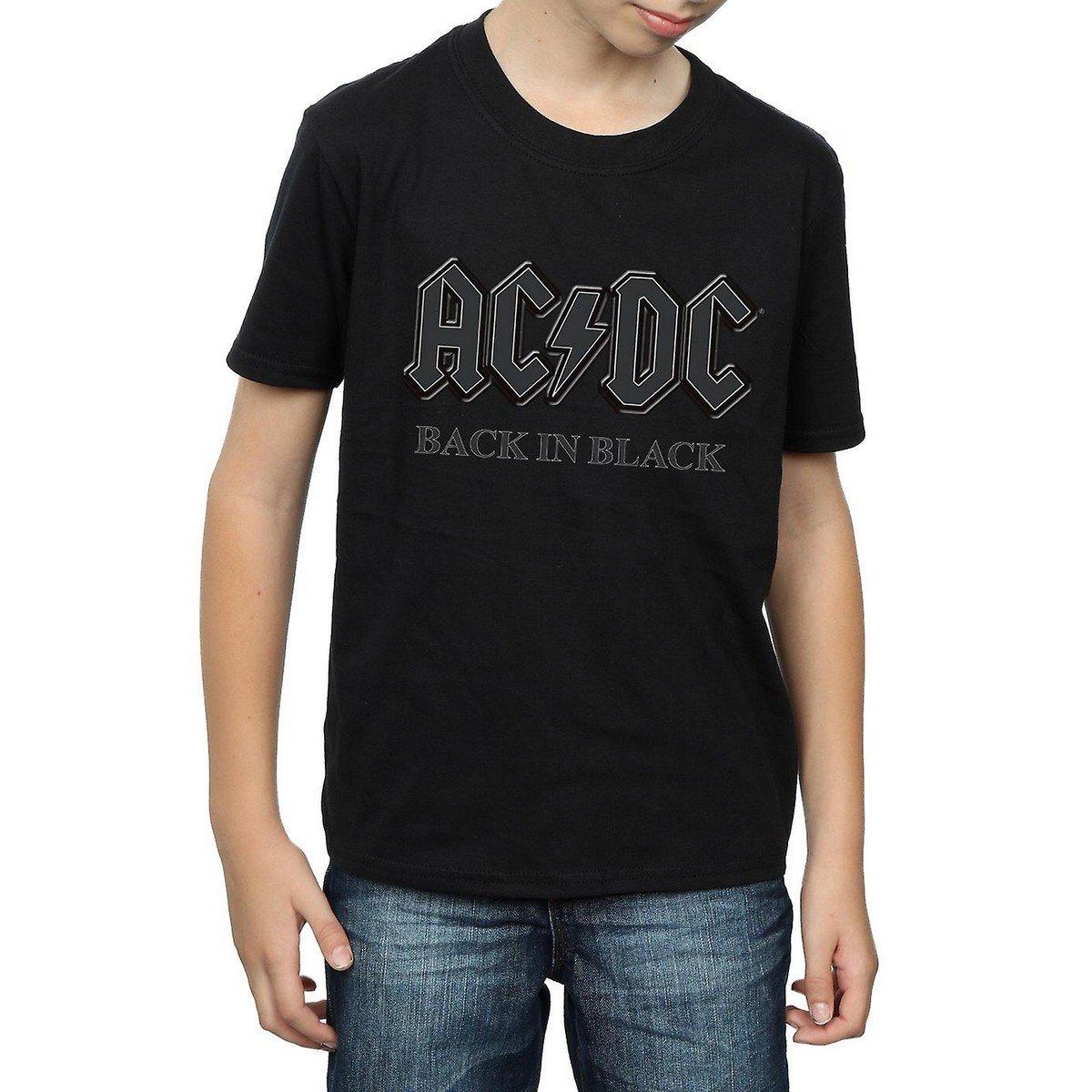Image of Acdc Back In Black Tshirt Jungen Schwarz 128
