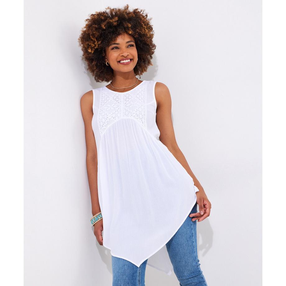 Joe Browns Tunika Taschentuchsaum Spitzeneinsatz  