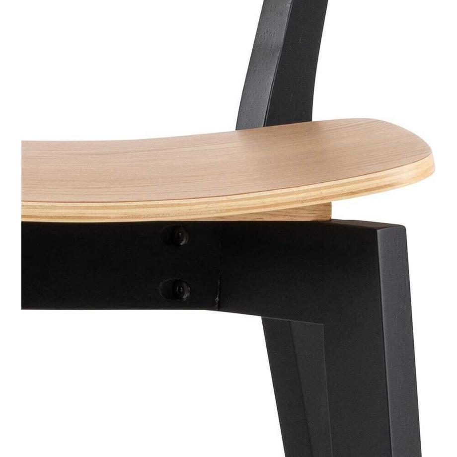 mutoni Tabouret de bar Enrico Rubberwood naturel noir 105 (1 pièce)  