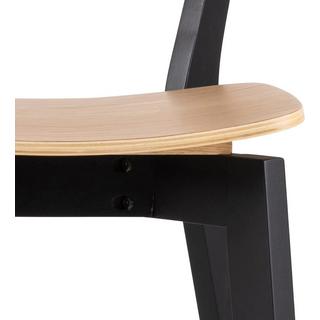 mutoni Tabouret de bar Enrico Hévéa naturel noir 105 (1 pièce)  