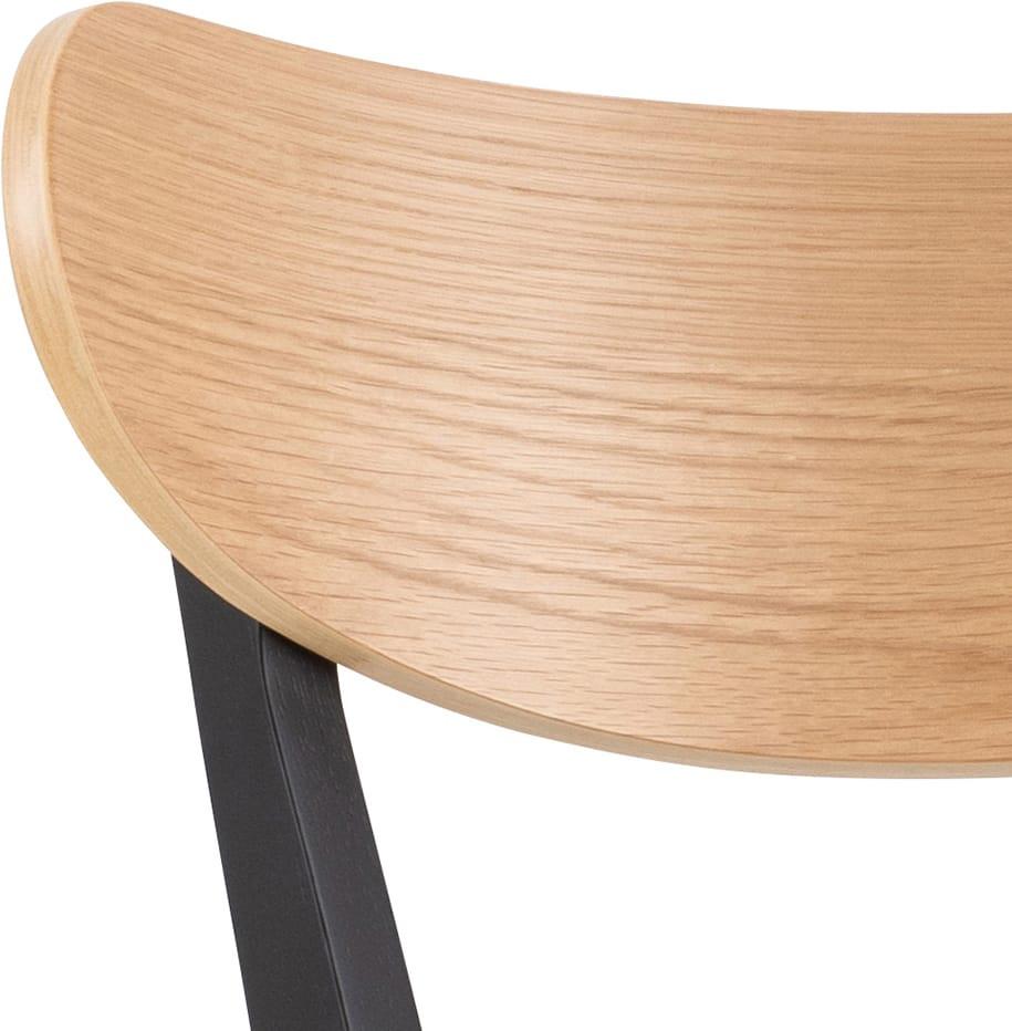 mutoni Tabouret de bar Enrico Rubberwood naturel noir 105 (1 pièce)  