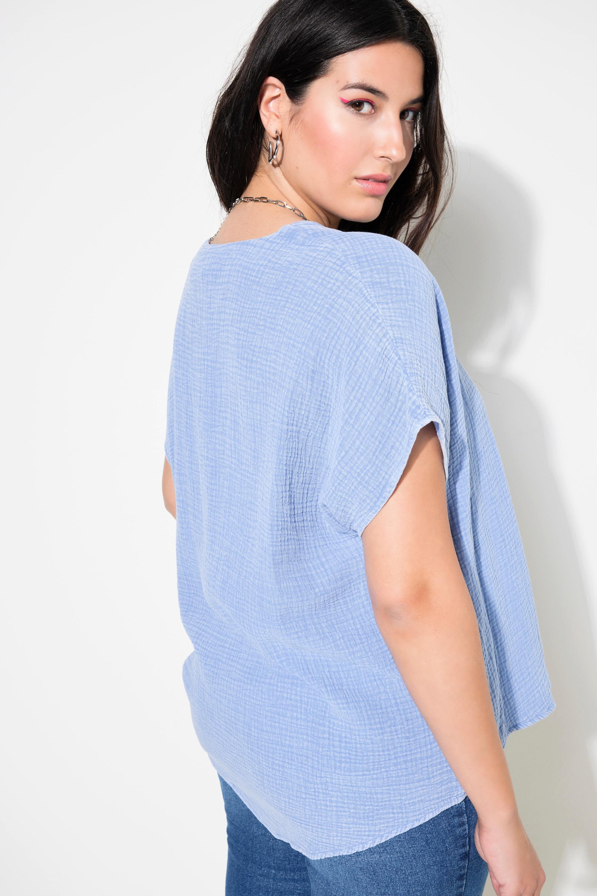 Studio Untold  Blouse oversize, mousseline, décolleté en V 