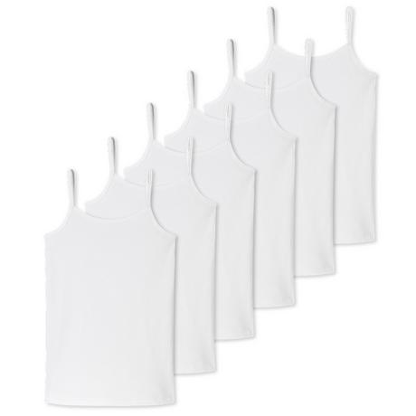 Schiesser  6er Pack Teens Girls 95/5 Organic Cotton - Spaghetti-Tops / Unterhemden 