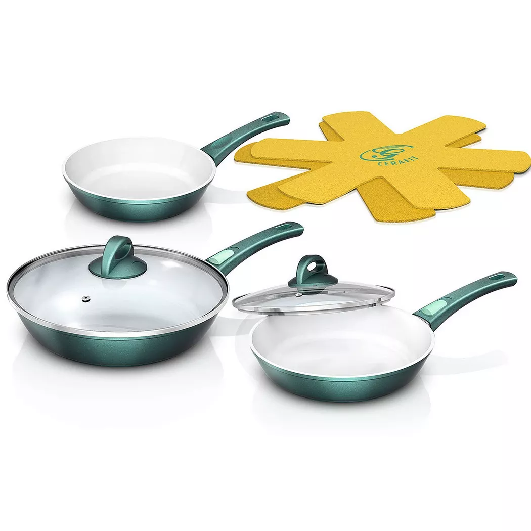Genius Cerafit Fusion set de 7 poêles Edition Émeraude