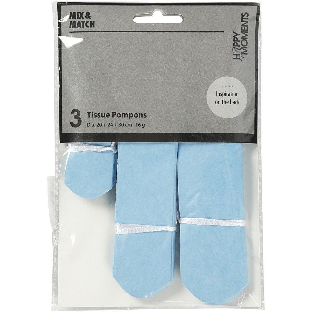 Creativ Company  Papier-Pompons hellblau 