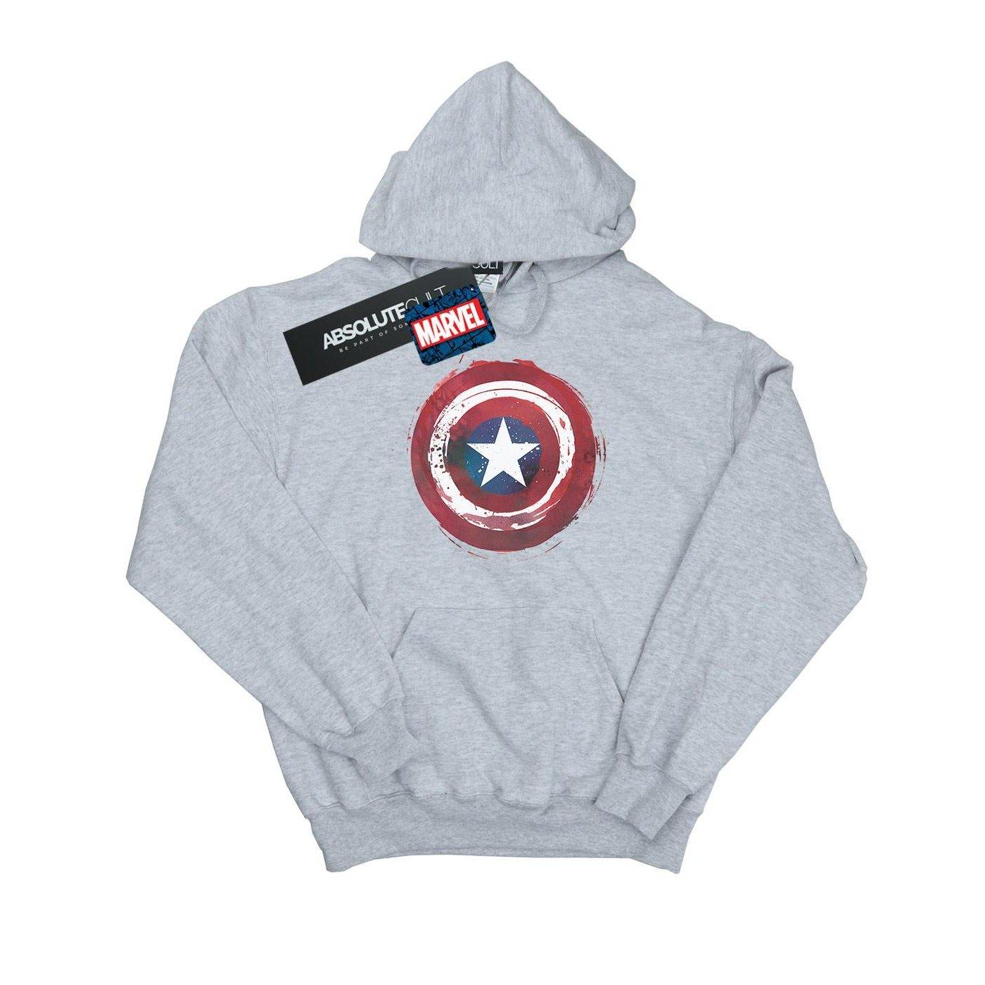 Image of Captain America Splatter Shield Kapuzenpullover Mädchen Grau 140/146