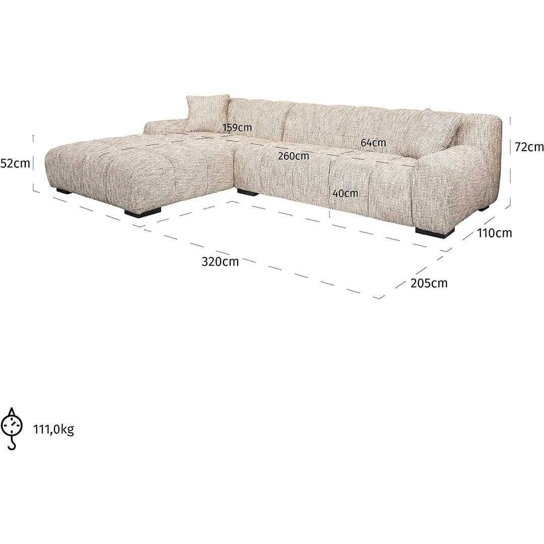 mutoni Ecksofa Hazel 3-Sitzer trendy nature links  