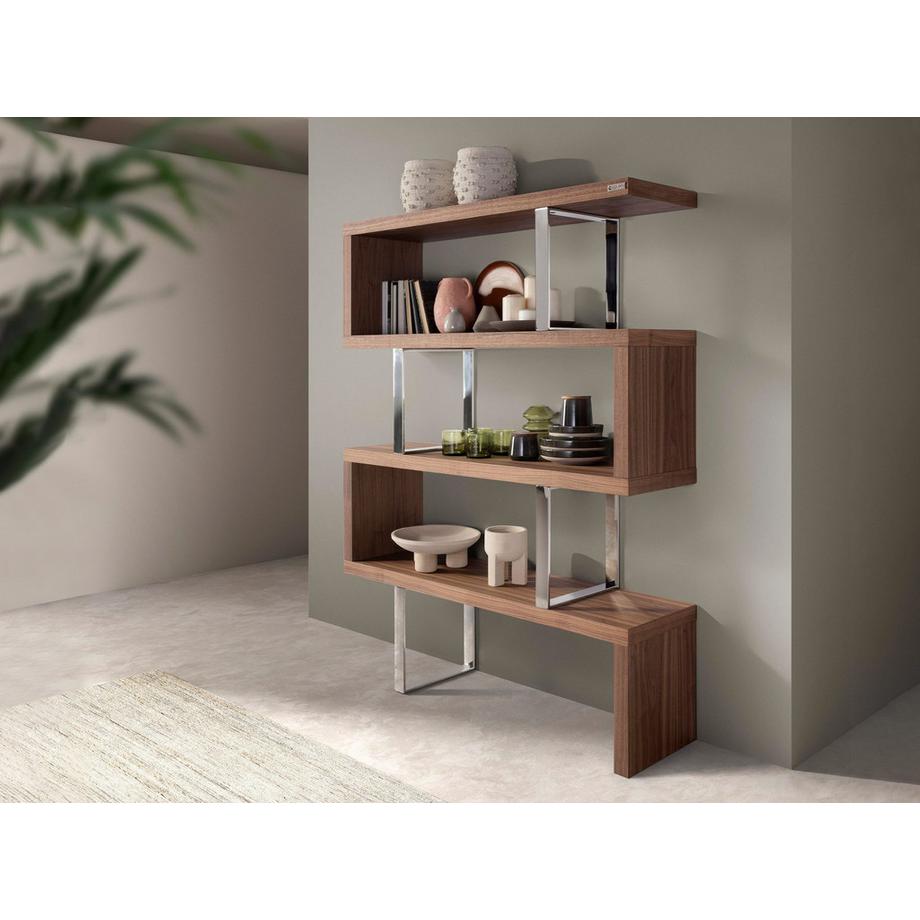 ANGEL CERDA Scaffali in noce e acciaio  