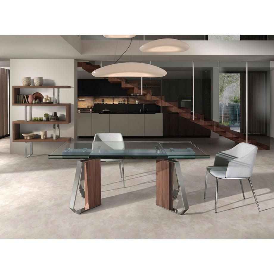 ANGEL CERDA Scaffali in noce e acciaio  