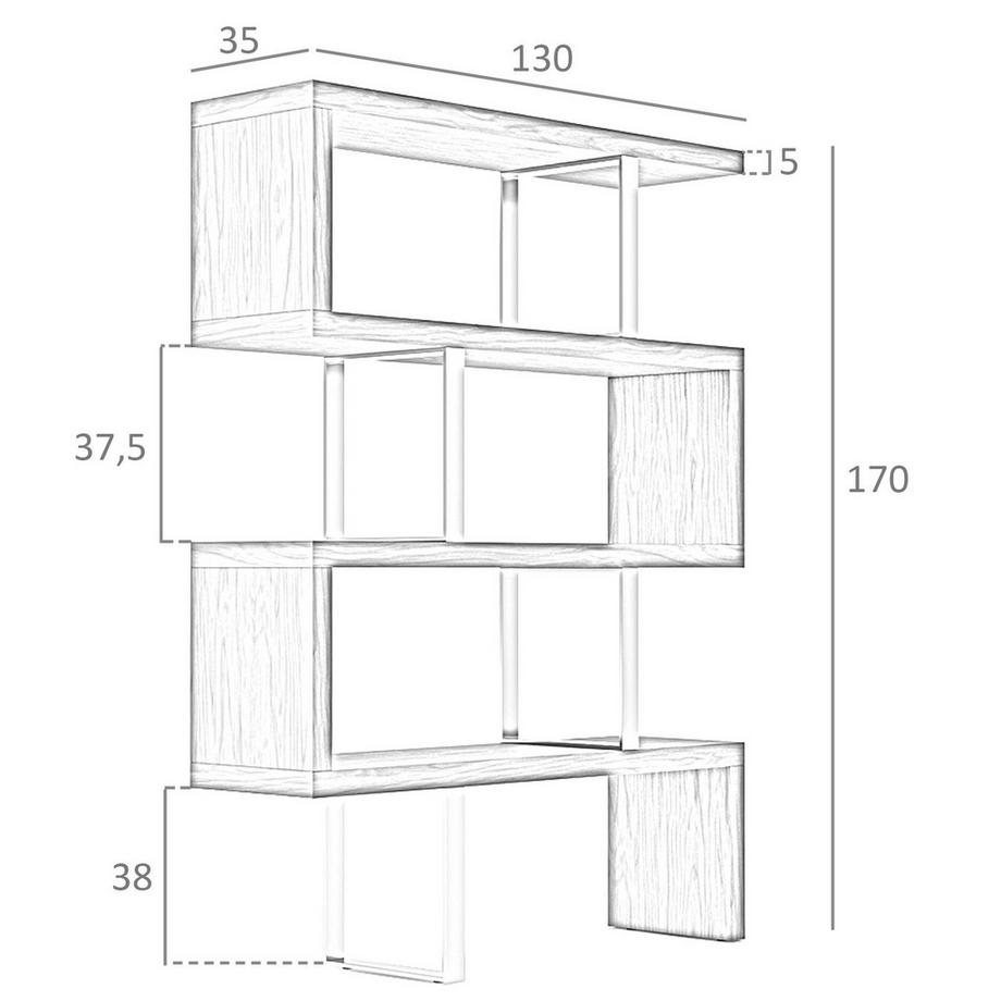 ANGEL CERDA Scaffali in noce e acciaio  