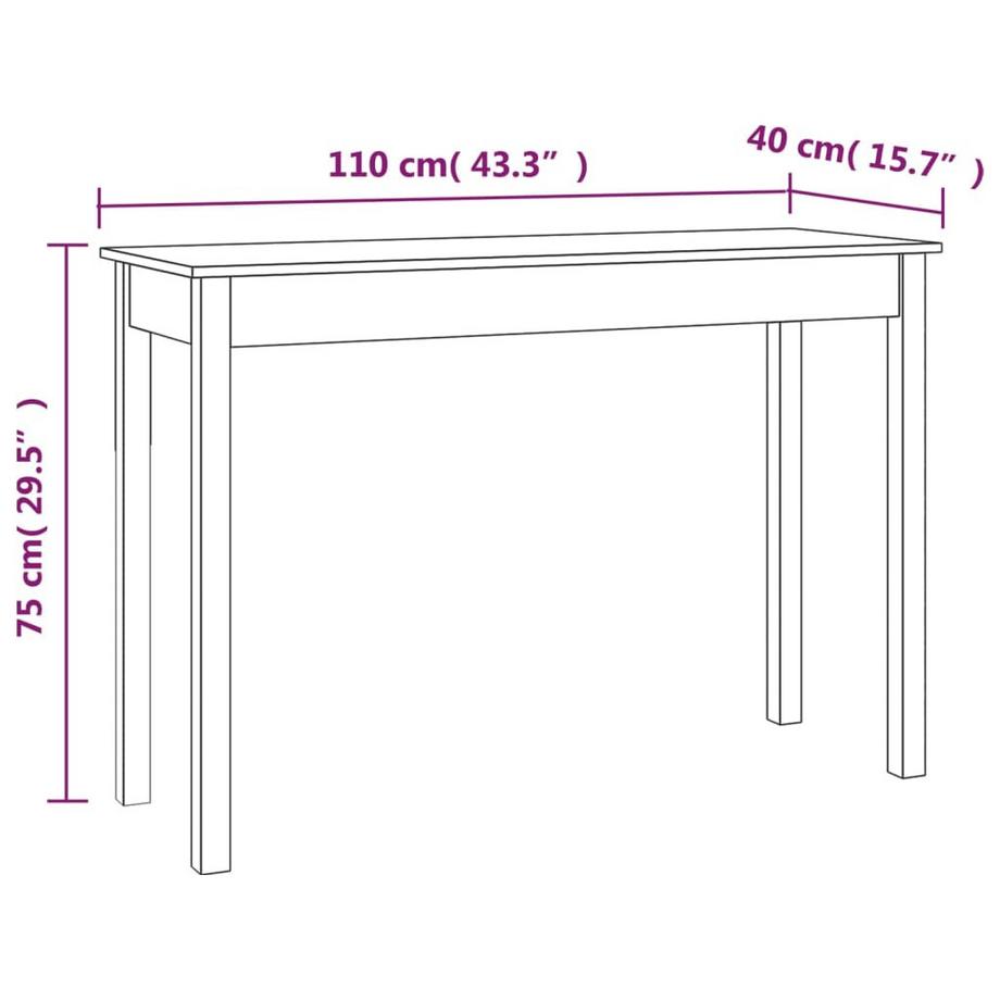 VidaXL Table console bois de pin  