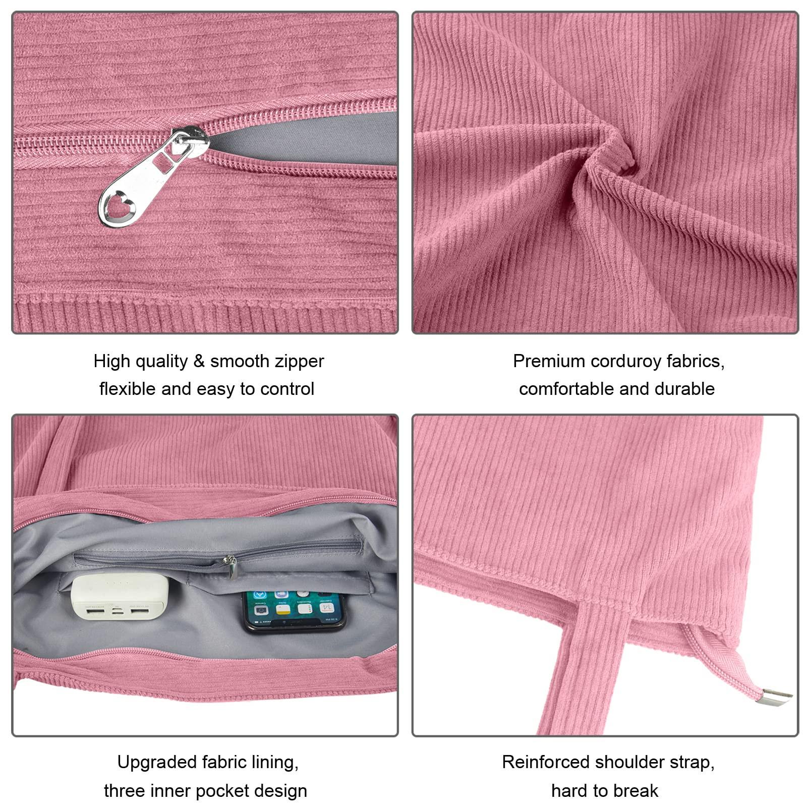 Only-bags.store Grosse Cord Shopper Umhängetasche mit Reissverschluss  