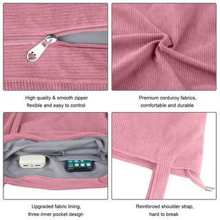 Only-bags.store Grosse Cord Shopper Umhängetasche mit Reissverschluss  