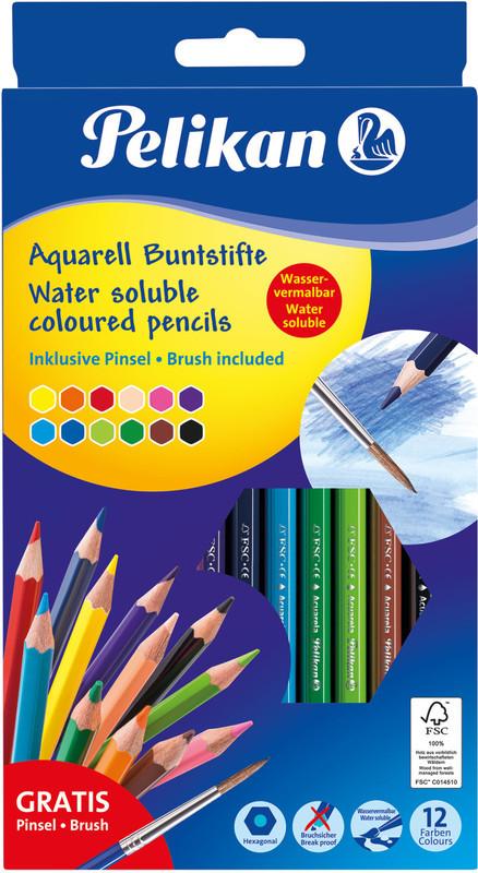 Pelikan PELIKAN Aquarellstifte mit Pinsel 700672 12 Farben  