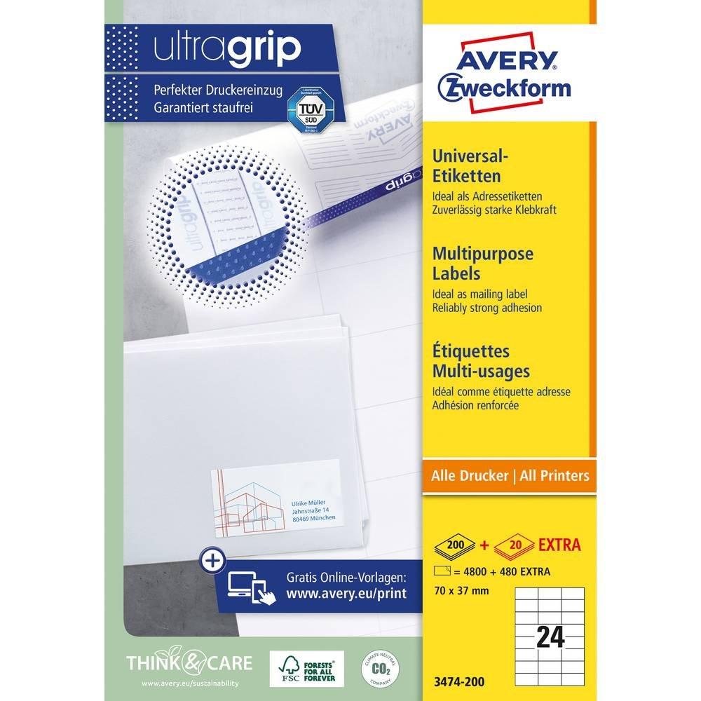 Avery-Zweckform Universal-Etiketten 70 x 37 mm Papier Weiß 5280 St. Permanent haftend Farblaserdrucker  